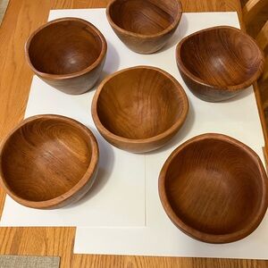 Set of 6 Monkey Pod Salad Bowls